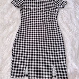 checkered bodycon dress